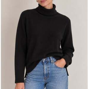 Kinross Cashmere 100% Cashmere Black Turtleneck Sweater Size XL Luxury Knit